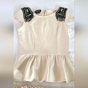 Used Bebe Cap Sleeve Peplum Top